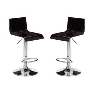 Baino Black Acrylic Bar Chairs With Chrome Base In A Pair - UK