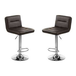 Baino Black Leather Bar Chairs With Chrome Base In A Pair