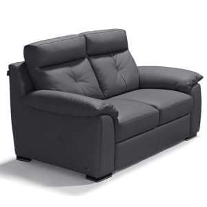 Baiona Leahter Fixed 2 Seater Sofa In Anthracite - UK