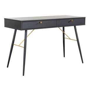 Baiona Wooden Console Table With 2 Drawers In Black Oak - UK