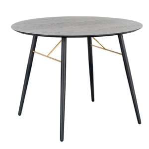 Baiona Wooden Dining Table Round In Black Oak - UK