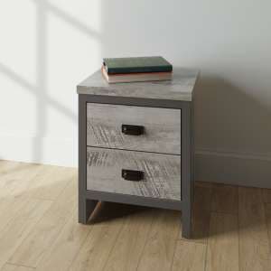 Balcombe Wooden Bedside Cabinet With 2 Drawers In Grey - UK