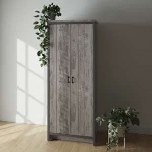 Balcombe Wooden Wardrobe With 2 Doors In Grey - UK