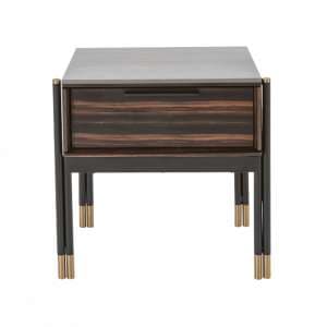 Balta Wooden Bedside Cabinet With 1 Drawer In Ebony - UK