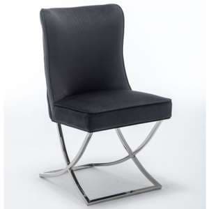 Baltec Velvet Upholstered Dining Chair In Black