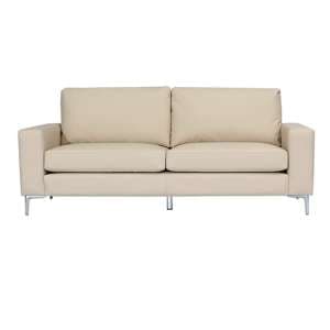 Baltic Faux Leather 3 Seater Sofa In Ivory