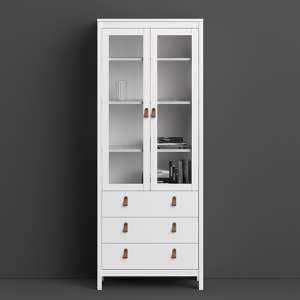 Barcila 2 Doors 3 Drawers Display Cabinet In White - UK