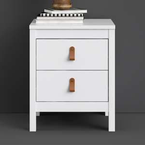 Barcila 2 Drawers Bedside Table In White - UK