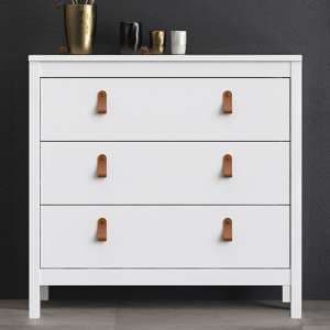 Barcila Chest Of Drawers In White With 3 Drawers - UK