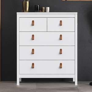 Barcila Chest Of Drawers In White With 5 Drawers - UK