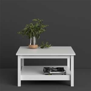 Barcila Square Wooden Coffee Table In White - UK
