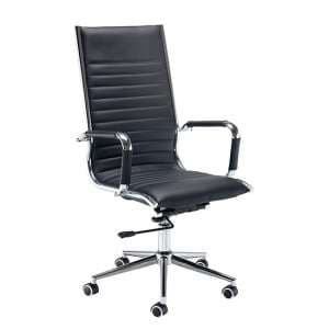 Bari High Back Faux Leather Executive Chair In Black - UK