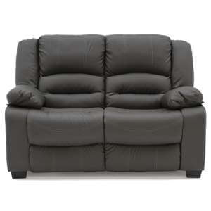 Barletta Upholstered Leather 2 Seater Sofa In Grey