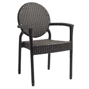 Barnes Outdoor Stackable Armchair In Black Weave