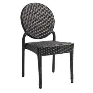 Barnes Outdoor Stackable Dining Chair In Black Weave