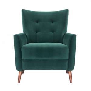 Baron Velvet Occasional Lounge Chair In Green