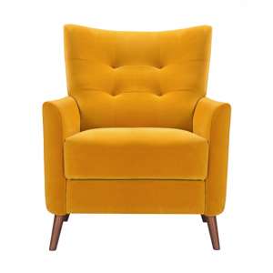 Baron Velvet Occasional Lounge Chair In Mustard