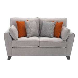 Barresi Chenille Fabric Two Seater Sofa In Silver Finish