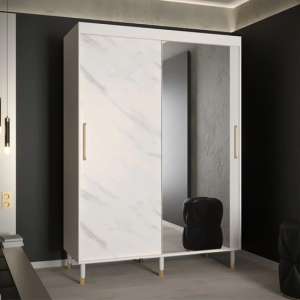 Barrie I Mirrored Wardrobe With 2 Sliding Doors 150cm In White