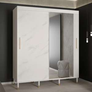Barrie I Mirrored Wardrobe With 2 Sliding Doors 180cm In White