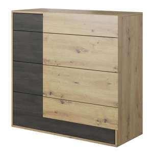 Barrie Wooden Chest Of 4 Drawers In Artisan Oak - UK