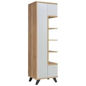 Barrie Wooden Storage Cabinet Tall With 3 Doors In Matt Grey - UK