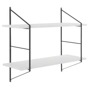 Barrie Wooden Wall Shelf Wall Hung With 2 Shelves In White - UK