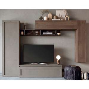 Barrie Wooden Entertainment Unit In Clay Bronze And Mercury Oak - UK