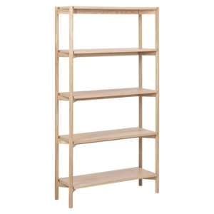 Barstow Wooden Bookcase With 4 Shelves In White Oak - UK