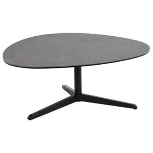Barstow Ceramic Coffee Table Large With Black Metal Base - UK