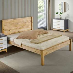 Brela Wooden King Size Bed In Waxed Pine - UK