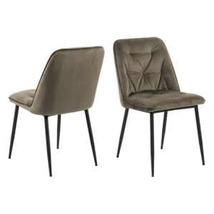Basel Beige Fabric Dining Chairs In Pair - UK