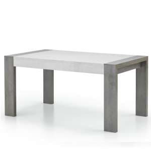 Basix Large Dining Table In Dark And White Marble Effect Gloss