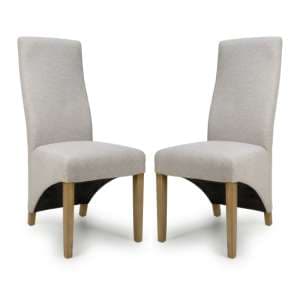 Basreh Natural Weave Fabric Dining Chairs In Pair - UK
