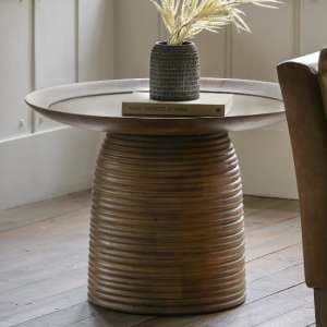Batam Mango Wood Side Table Round In Natural