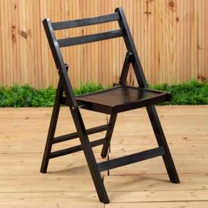 Baxter Outdoor Solid Wood Folding Chair In Black