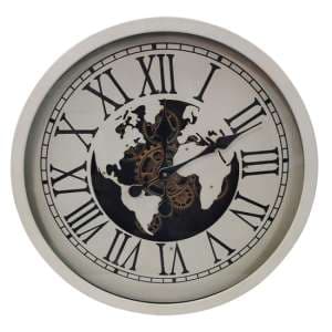 Bayonne Metal Wall Clock With White Gears - UK
