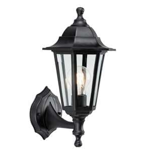 Bayswater Traditional Clear Glass Wall Light In Black - UK