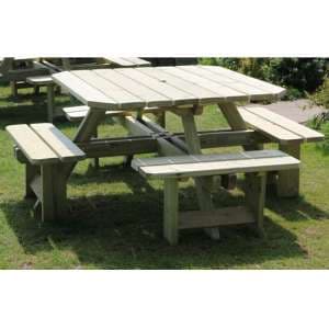 Becontree Square Wooden 8 Seater Picnic Dining Set