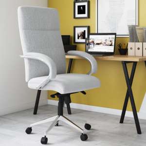 Bloom Designer Fabric Home And Office Chair In Grey