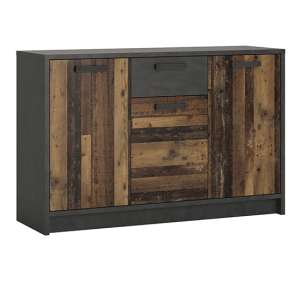 Beeston Wooden Sideboard With 3 Doors 1 Drawer In Walnut - UK
