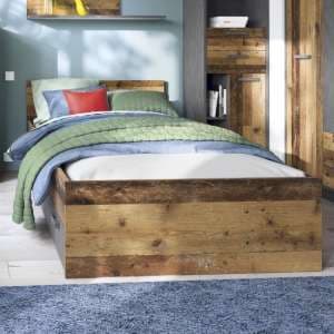 Beeston Wooden Single Bed In Walnut - UK