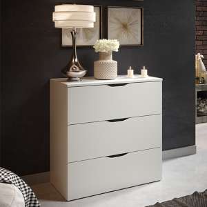 Beile Wooden Chest Of 3 Drawers In White - UK