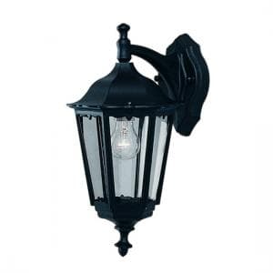 Bel Aire Outdoor Wall Down Light In Black With Clear Glass
