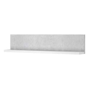 Belek Wooden Wall Shelf In Concrete Grey And Matt White - UK