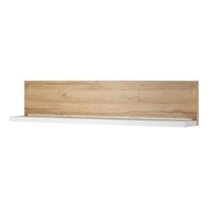Belek Wooden Wall Shelf In Grandson Oak And Matt White - UK