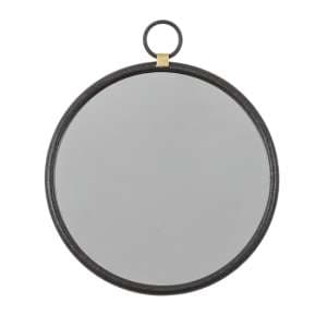 Belfast Small Round Wall Mirror With Black Metal Frame - UK