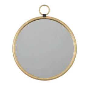 Belfast Small Round Wall Mirror With Gold Metal Frame - UK