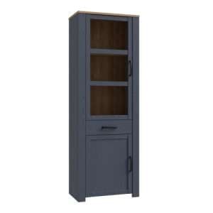 Belgin Display Cabinet 2 Doors 1 Drawer In Riviera Oak Navy - UK