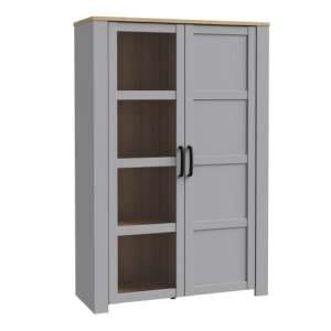 Belgin Display Cabinet 2 Doors In Riviera Oak And Grey Oak - UK